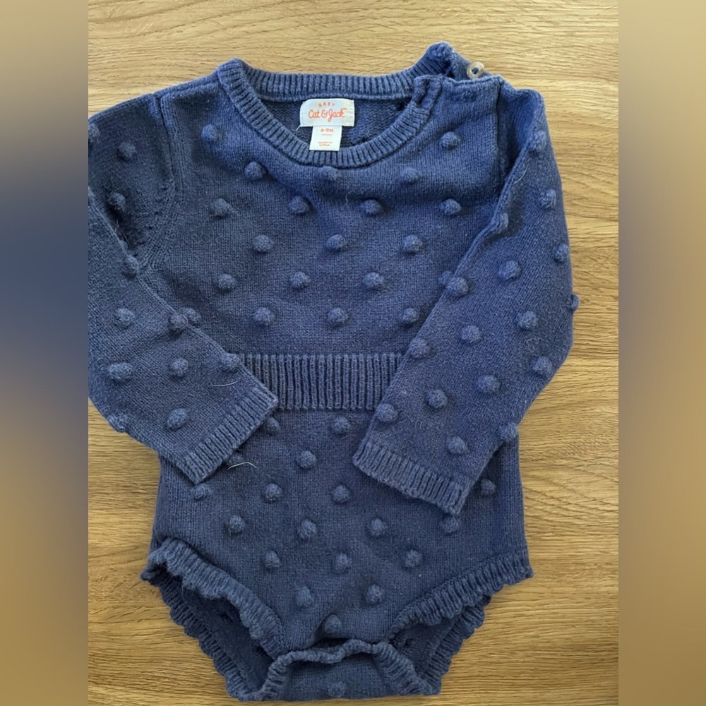 Cat and Jack Baby Girl Bubble Sweater Romper